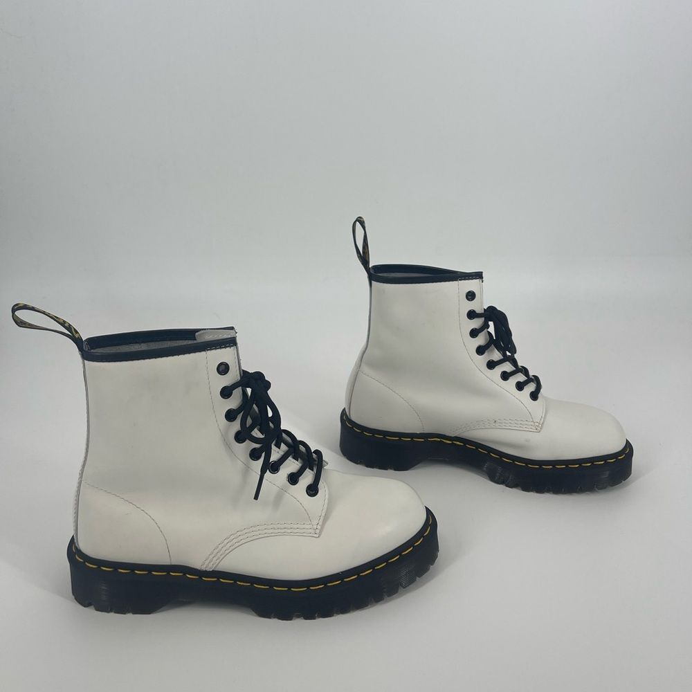 Dr. Martens White Leather Women's Boots - Picture 4 of 9